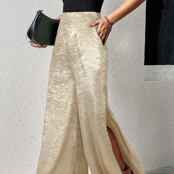 Gold Casual Women's Split-Hem Business Office Pants - Picture 1 of 6